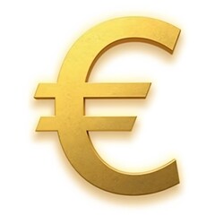 Fototapeta premium Golden Euro Symbol - Currency, Finance, Europe n white background 