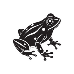 frog silhouette, black and white silhouette, vector and illustration