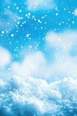 Fototapeta premium Snowfall on a bright winter day