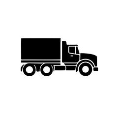 A simple truck icon silhouette on white background