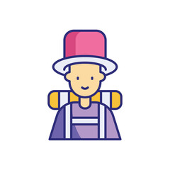 Backpacker vector icon