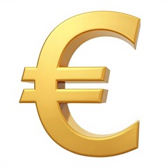 Golden Euro Symbol - Currency, Finance, Europe n white background 