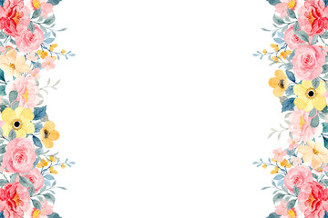 watercolor floral frame background 