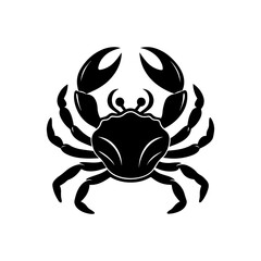 crab silhouette, black and white silhouette, vector and illustration