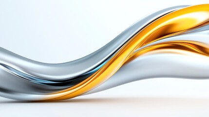 Fototapeta premium Abstract wave design in silver and gold tones.