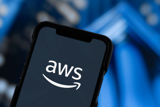 Guilherand-Granges, France - December 07, 2024. AWS is a cloud computing platform by Amazon, offering scalable solutions for storage, computing, and application development.