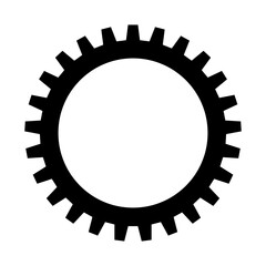 Gear wheel icon. Black cogwheel isolated on transparent background. Doodle style gear mechanism. New business idea, teamwork, progress, technology concept. Abstract graphic vector illustration.