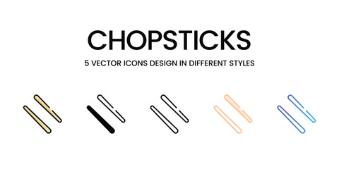 Chopsticks icons in different style vector stock illustration