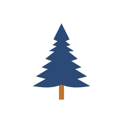 Blue Design cute chrismast tree vector on white background