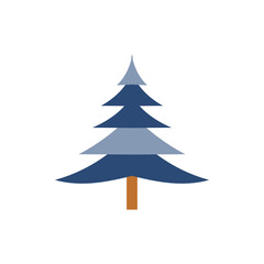 Fototapeta premium Blue Design cute chrismast tree vector on white background