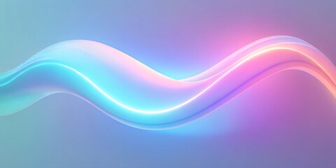 Fototapeta premium Colorful waves of light flowing gracefully across a soft gradient background in a digital art style