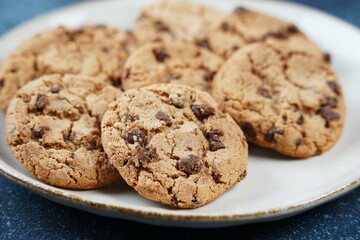 Chocolate cookies with dark chocolate chips