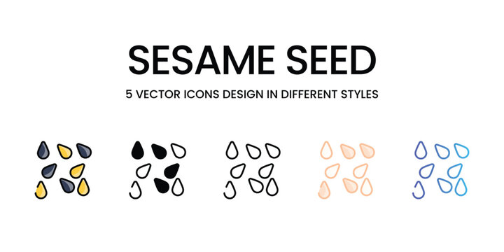 Sesame Seed icons in different style vector stock illustration