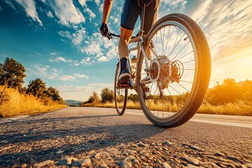 Cycling on country road