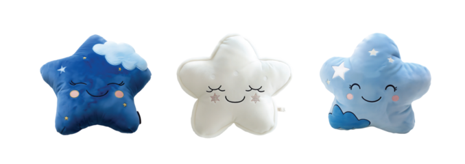 Adorable Star-Shaped Plush Pillow with Embroidered Smiley for Kids