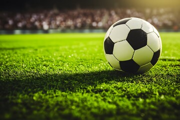 Fototapeta premium Soccer player kicking ball in stadium