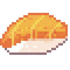 Sushi pixel art set,Japanese food, Rice and fish meal collection,Asian cuisine,8 bit,Game development, Mobile app, Pixelated Vector illustration