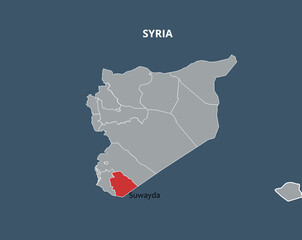 Illustrative Map Highlighting Suwayda Region Within Syria's Political Boundaries