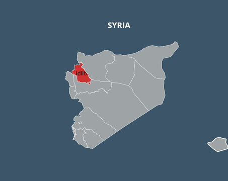 Illustrative Map Highlighting Idlib Region Within Syria's Political Boundaries