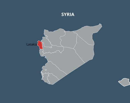 Illustrative Map Highlighting Latakia Region Within Syria's Political Boundaries