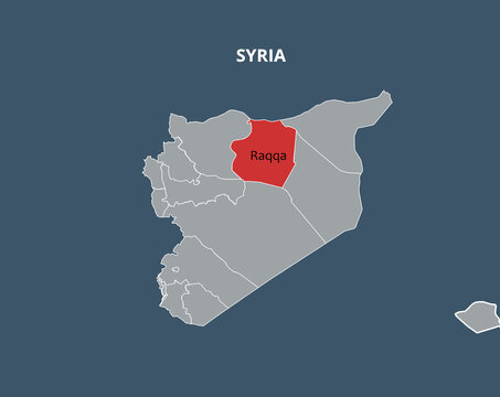 Illustrative Map Highlighting Raqqa Region Within Syria's Political Boundaries