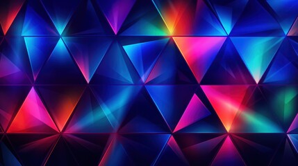 Abstract Geometric Triangles Illuminated With Vibrant Colors