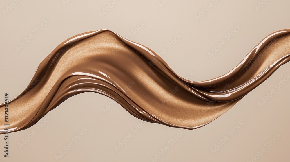 Poster rich mocha mousse brown fluid gracefully cascades in smooth waves, creating a captivating visual exp