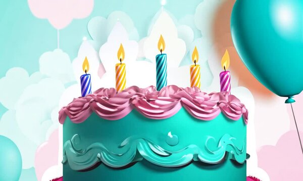 birthday cake with candles