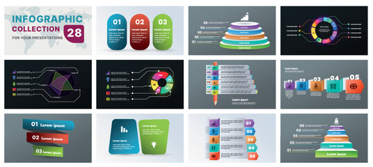 A comprehensive infographic set with modern design elements, including charts, flowcharts, and icons. Perfect for business presentations, marketing strategies, and project planning.