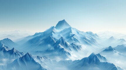 Serene Mountain Peaks at Dawn with Soft Morning Light