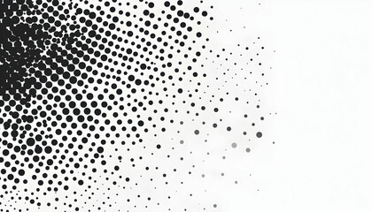 Abstract black and white dotted halftone pattern background design, ideal for modern presentations or website banners.