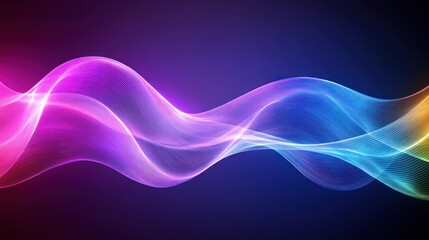 Obraz premium Colorful abstract wave design with smooth gradients and light effects.