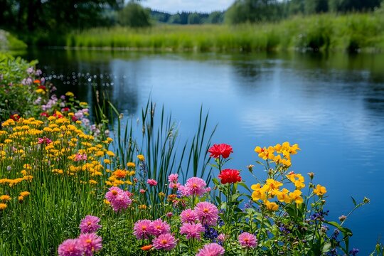 Spring river bloom