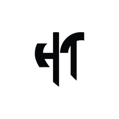 HT monogram logo design letter text name symbol monochrome logotype alphabet character simple logo