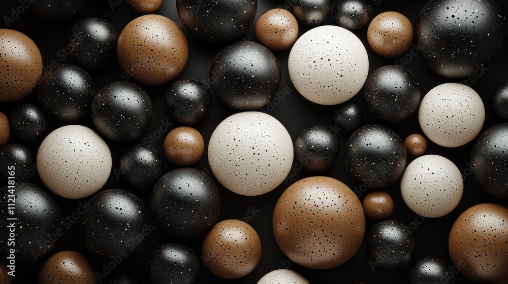 Poster an exciting blend of smooth spheres showcases an abstract world where colors and textures collide