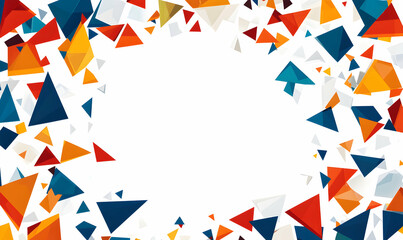 Obraz premium Abstract background with colorful geometric shapes creating a vibrant, dynamic frame perfect for presentations, websites, or designs.