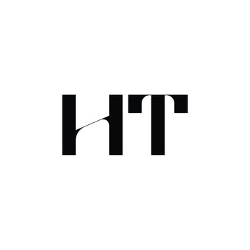 HT monogram logo design letter text name symbol monochrome logotype alphabet character simple logo