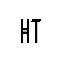 HT monogram logo design letter text name symbol monochrome logotype alphabet character simple logo