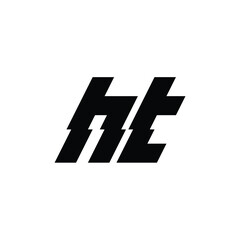 HT monogram logo design letter text name symbol monochrome logotype alphabet character simple logo