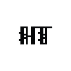 HT monogram logo design letter text name symbol monochrome logotype alphabet character simple logo