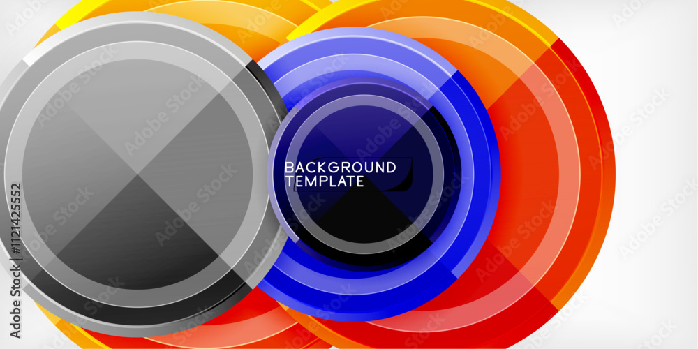 Poster geometric design abstract background - circles
