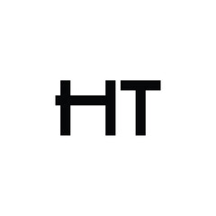 Obraz premium HT monogram logo design letter text name symbol monochrome logotype alphabet character simple logo