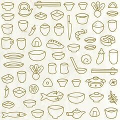 手描きの和食器のパターン