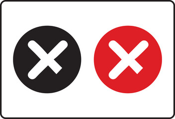 Obraz premium Cross Button red and black icon vector