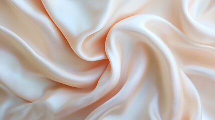 Obraz premium A soft, peach-colored satin fabric in flowing folds.