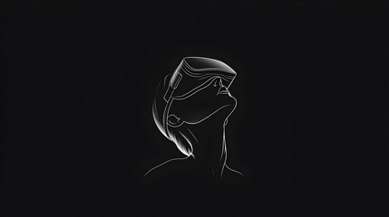 A minimalist illustration of a virtual reality headset with clean lines and no extra detail. Virtual reality headset vector.