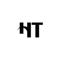 Obraz premium HT monogram logo design letter text name symbol monochrome logotype alphabet character simple logo