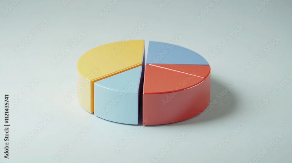 Fototapete Colorful Pie Chart Model Representing Data Segments and Analysis