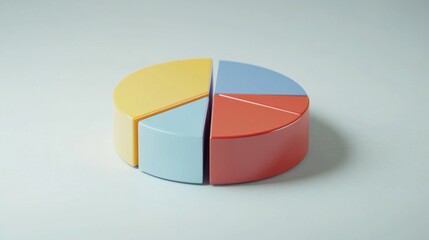 Obraz premium Colorful Pie Chart Model Representing Data Segments and Analysis