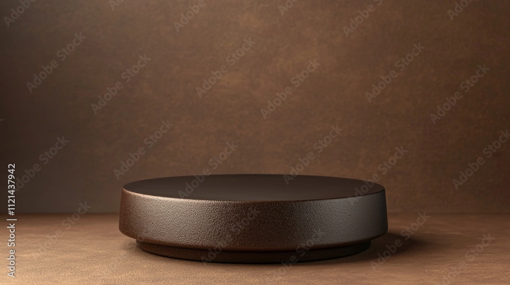Poster an empty pedestal awaits the spotlight, harmoniously blending with the warm mocha mousse color, perf